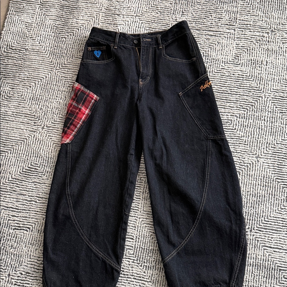 Aelfric Eden Black and Gray Denim Jeans